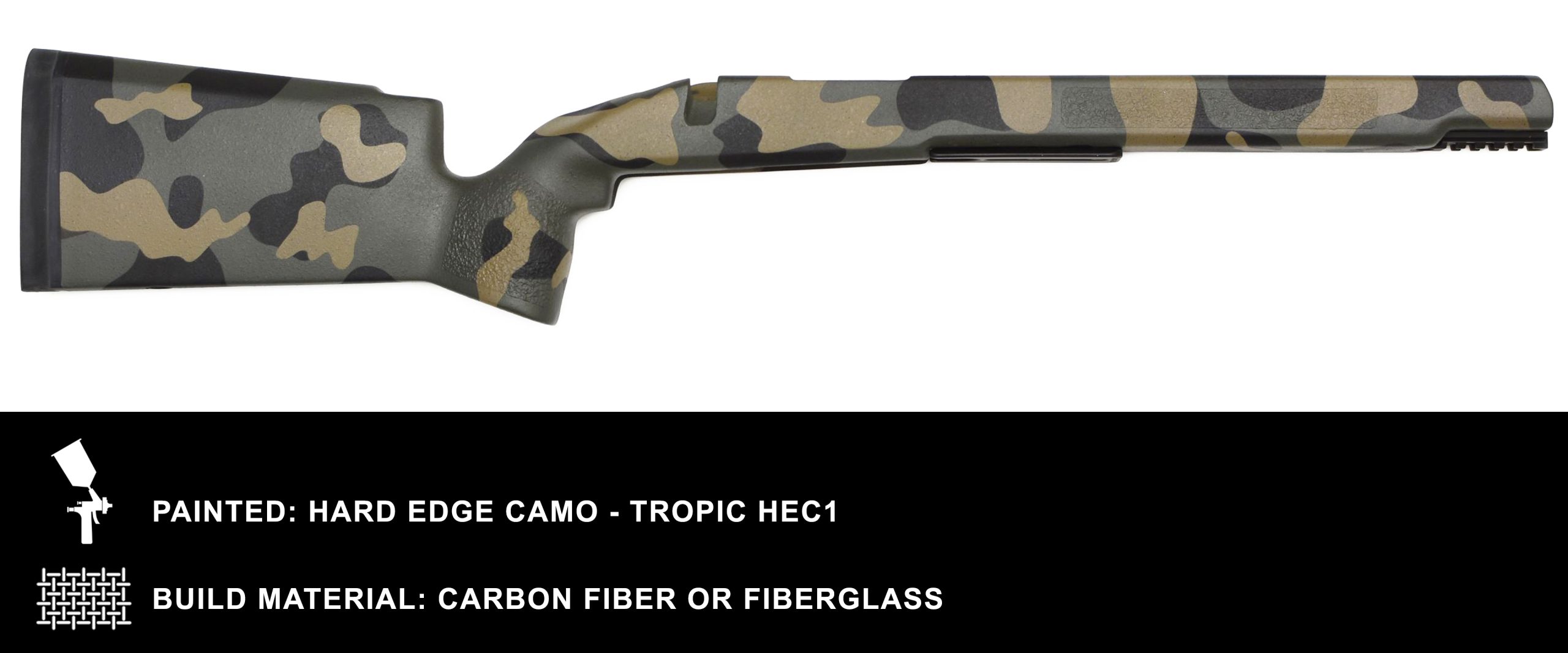 MCMILLAN STOCKS – PAINTED – HARD EDGE CAMO – TROPIC HEC1