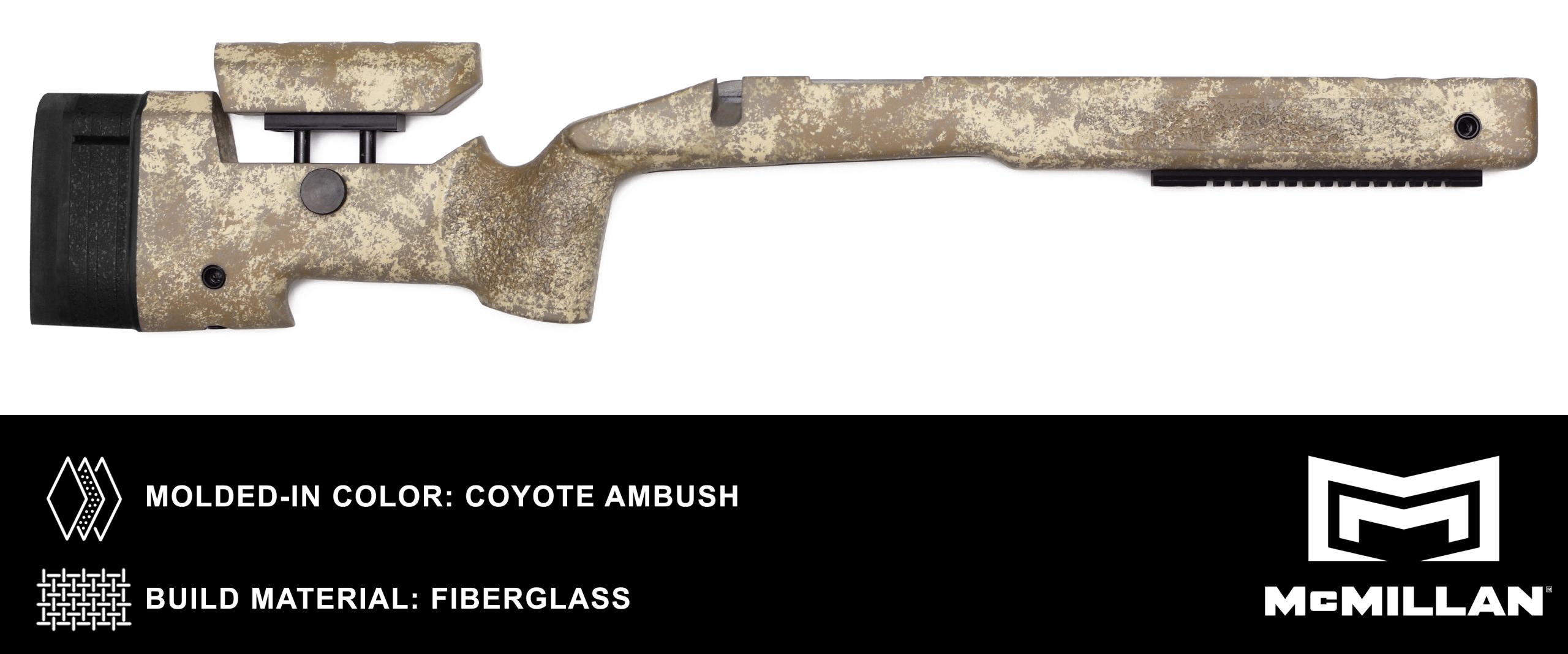 MCMILLAN RIFLE STOCK – MOLDED IN COLOR – COYOTE AMBUSH