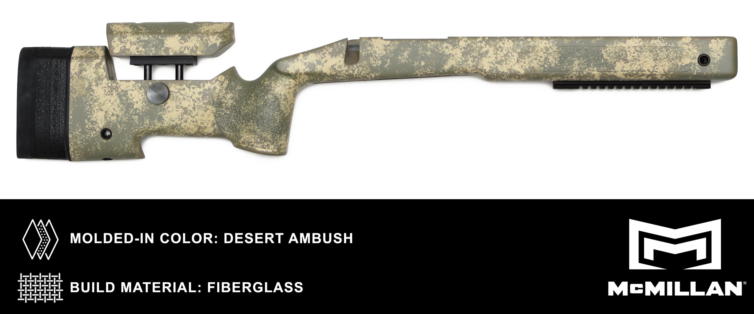 MCMILLAN RIFLE STOCK – MOLDED IN COLOR – DESERT AMBUSH