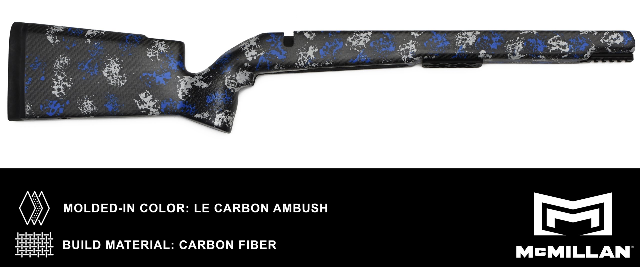MCMILLAN RIFLE STOCK – MOLDED IN COLOR – LE CARBON AMBUSH