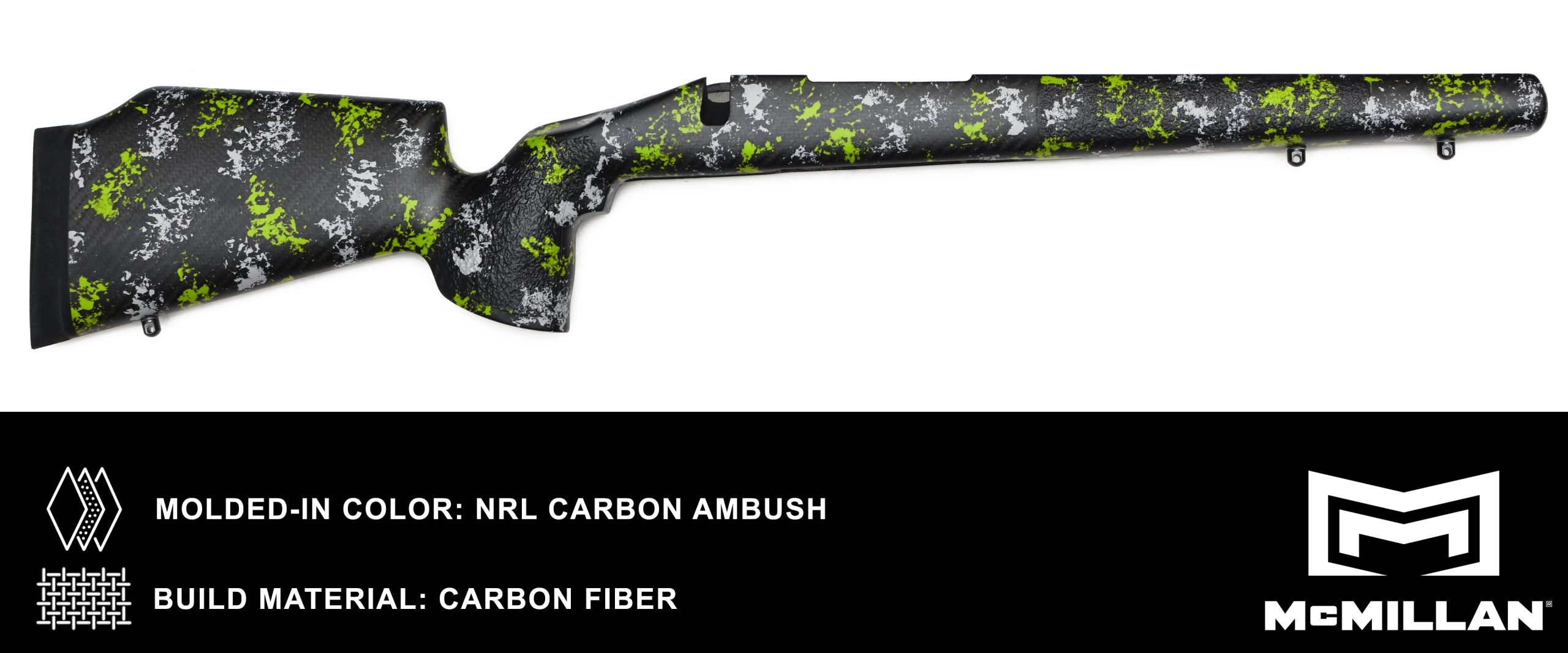 MCMILLAN RIFLE STOCK – MOLDED IN COLOR – NRL CARBON AMBUSH