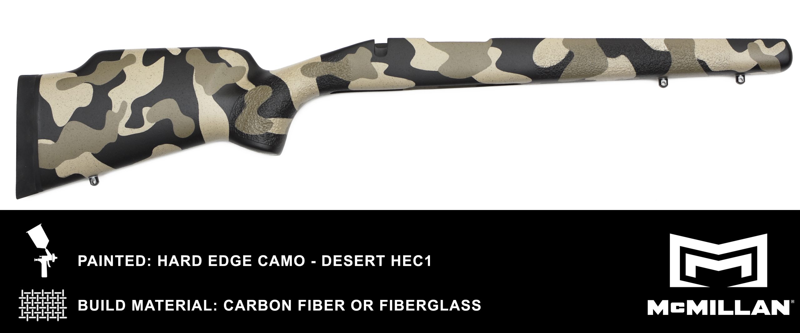 MCMILLAN STOCKS – PAINTED – HARD EDGE CAMO – DESERT HEC1